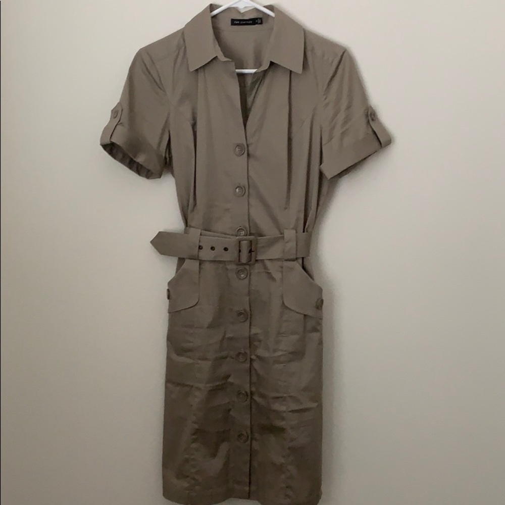 The Limited khaki button down dress.